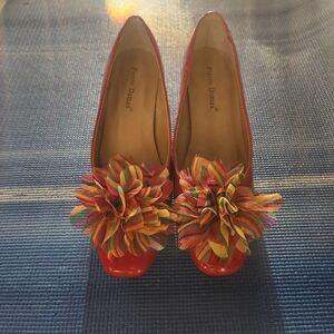 Pierre Dumas Multicolor Floral Red Heels